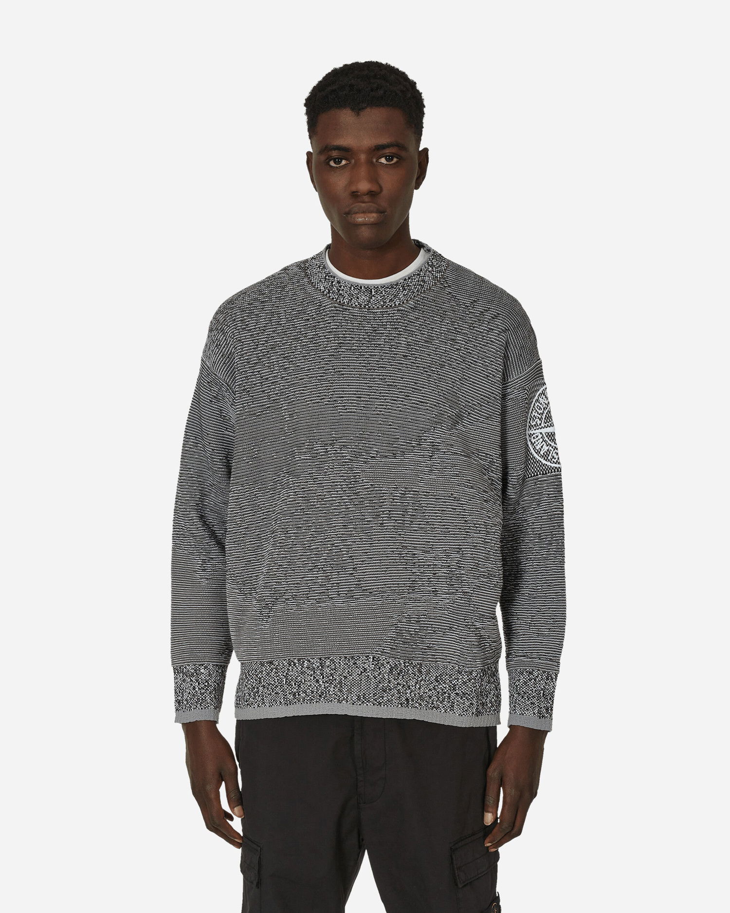 Пуловер Stone Island Cotton Nylon Mock Neck Sweater Сиво | 8015512D5 V0064, 1
