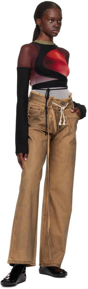 Дънки Ottolinger Ottolinger Exclusive Paperbag-Waist Jeans Кафяво | 1702808, 3