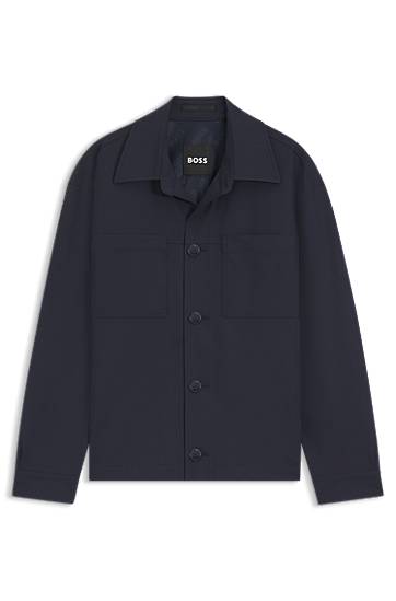 Риза BOSS Relaxed Fit Performance-Stretch Overshirt Тъмно синьо | 50546059, 0