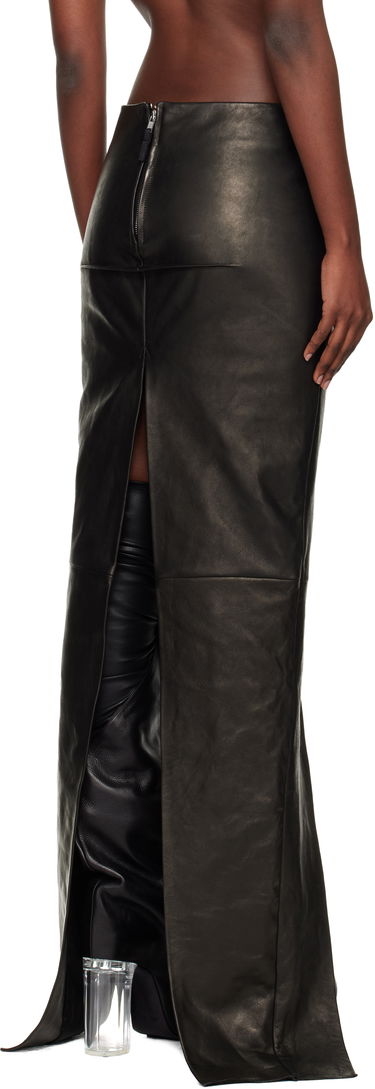 Пола Rick Owens Concordians Sliced Draped Leather Maxi Skirt Черно | RO02E4387 LNV, 2