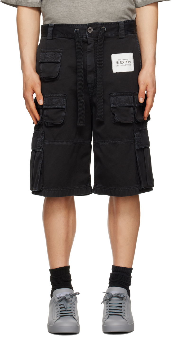 Къси панталони Dolce & Gabbana Black Cargo Shorts Черно | GV1UXTG8IK3