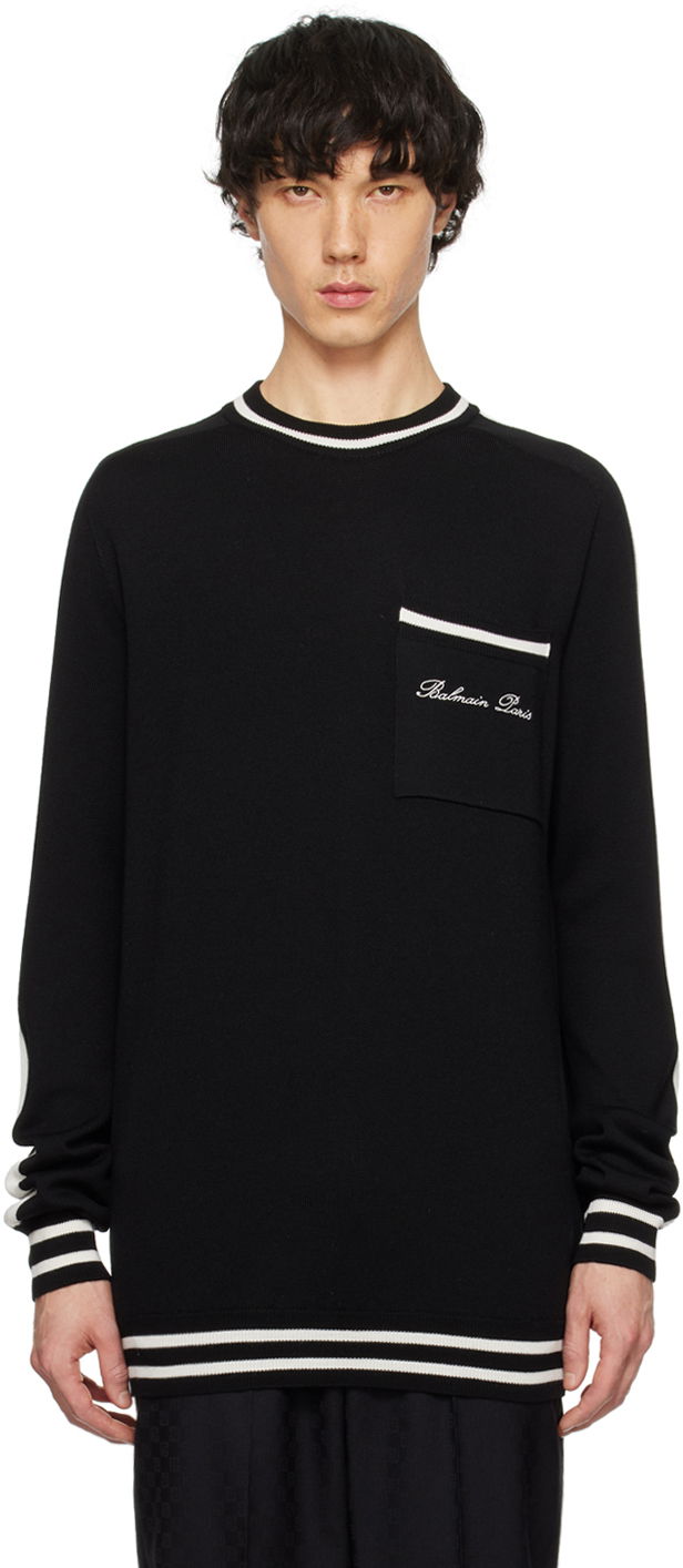 Пуловер Balmain Signature Sweater Черно | CH1KD025KF85