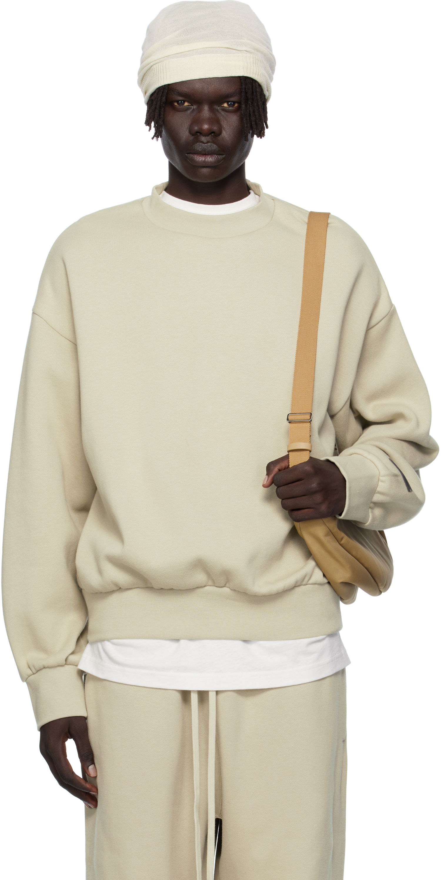 Суитчър Fear of God Fear of God ESSENTIALS Classic Fit Fleece Crewneck Sweatshirt Бежово | 192SP252046F, 0