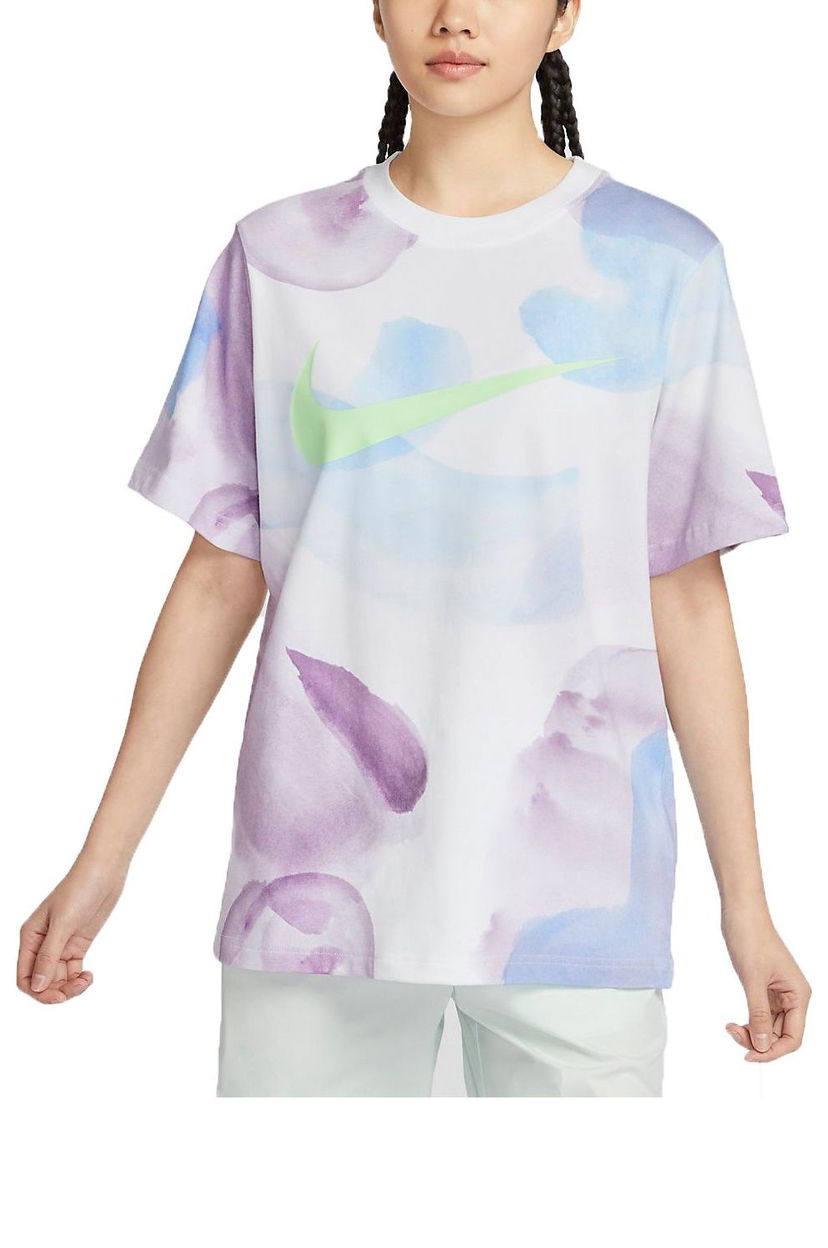 Тениска Nike Essential Graphic Watercolor T-Shirt Бяло | HF6178-100