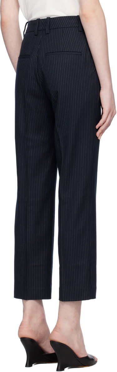 Панталони Anine Bing Blaine Pinstriped Cropped Dress Pants Тъмно синьо | A-03-10034-NYA29, 2