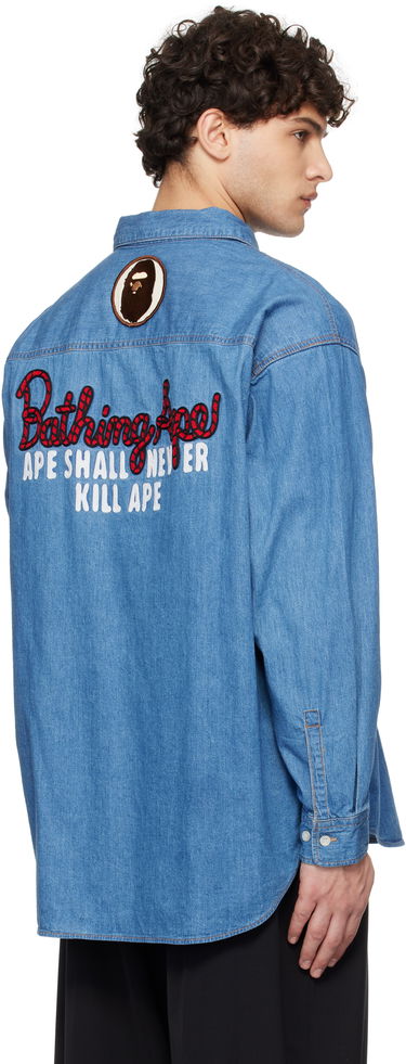 Риза BAPE Relaxed Fit Denim Shirt Синьо | 001SHK221003F, 2