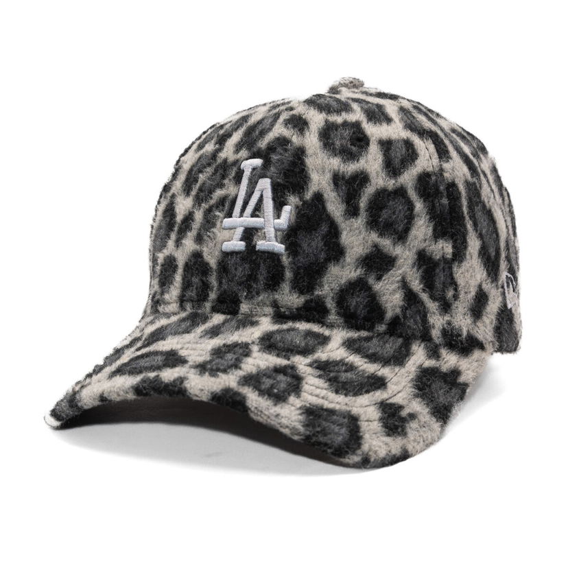 Шапка с козирка New Era Cosy Animal Snow Leopard Fleece 9FORTY LA Dodgers Adjustable Hat Сиво | 60691313