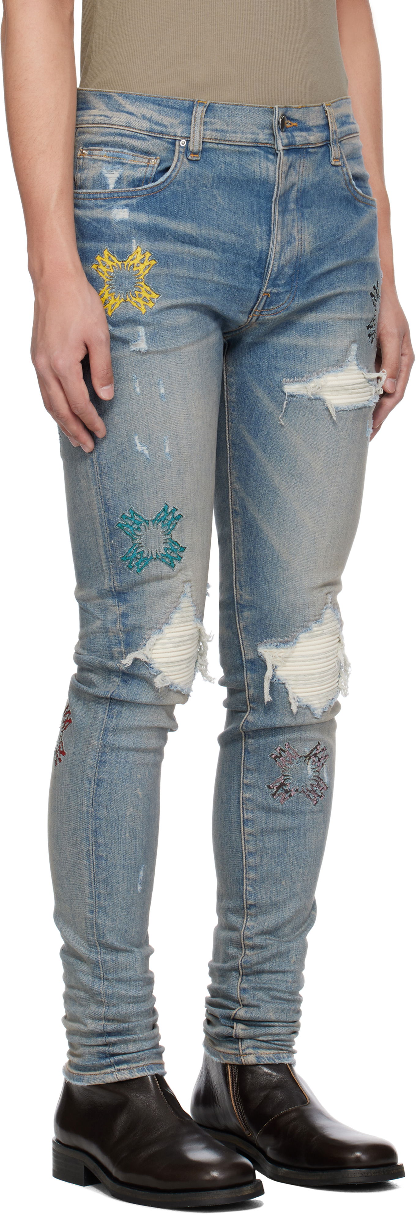 Дънки AMIRI AMIRI MA Quad Cut Out MX1 Jeans Синьо | AMDNSY1121, 1