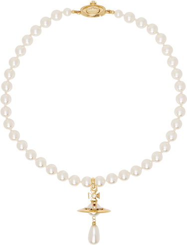Колие Vivienne Westwood Pearl Drop Choker Necklace Металик | 63030008-02R118-CN, 1