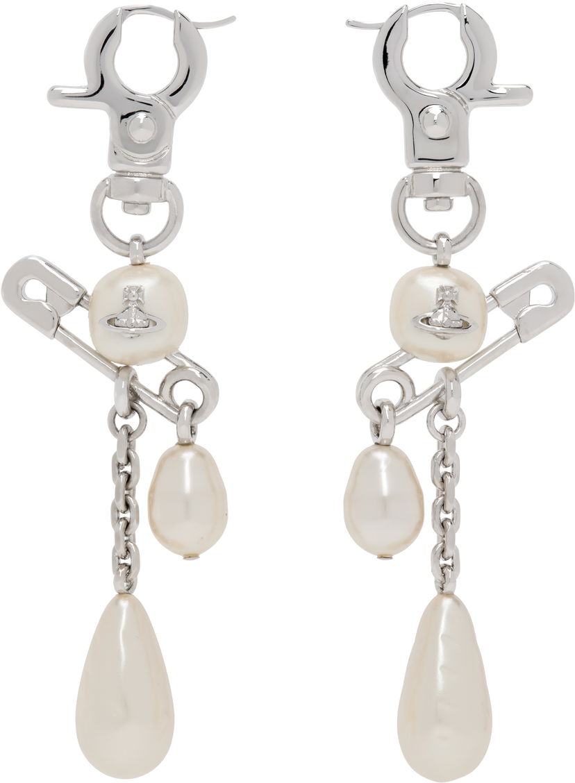 Обеци Vivienne Westwood Long Earrings With Pearls Металик | 6202016C-02P103-