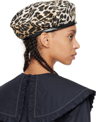 Барета GANNI Ganni Leopard Beret Кафяво | A6420, 2
