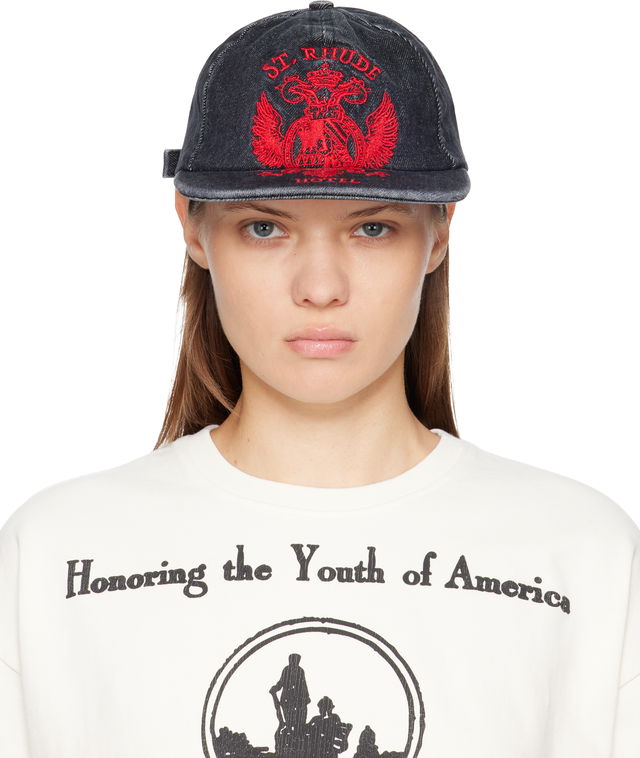 St. Rhude Seal Curved Brim Denim Cap
