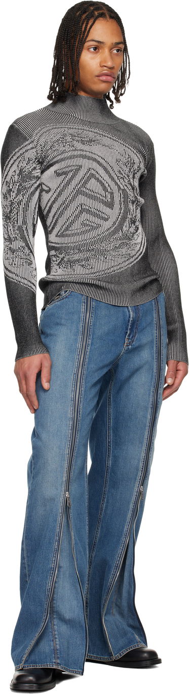 Пуловер Jean Paul Gaultier Jean Paul Gaultier The Laurel Stamp Ribbed Knit Long Sleeve Mock Neck Sweater Многоцветен | 25/04-W-PO021-K011-0001, 3