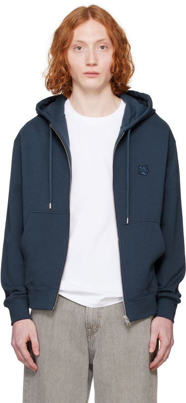 Суитчър MAISON KITSUNÉ Maison Kitsuné Fox Head Zip Hoodie Тъмно синьо | MM00714KM0321, 0