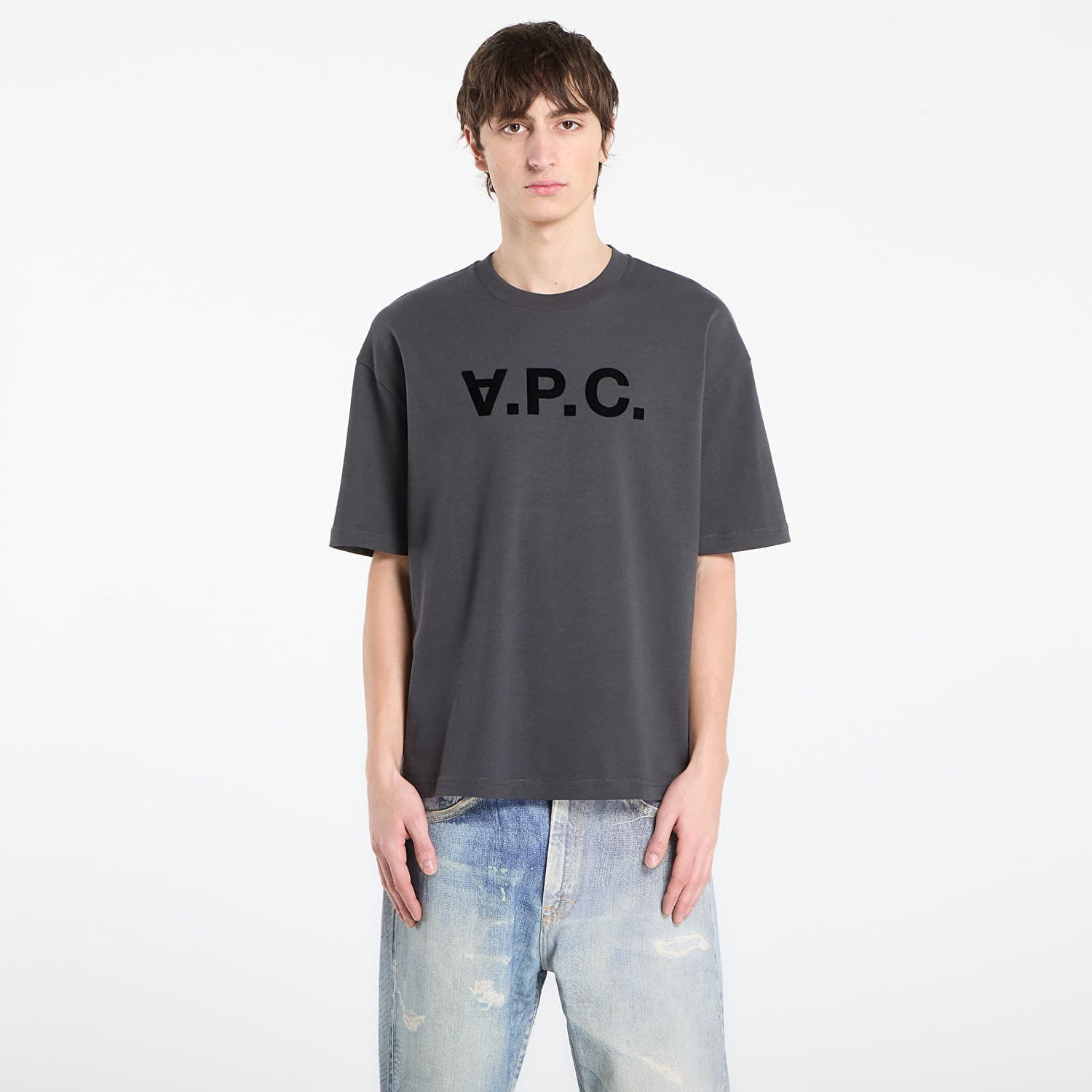 Тениска A.P.C. A.P.C. Logo-Detail T-Shirt Сиво | COHLR-M26385 LZA, 0