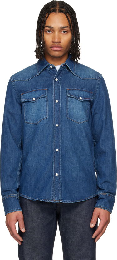 Риза A.P.C. Western Denim Shirt Синьо | COHME-H12632, 0
