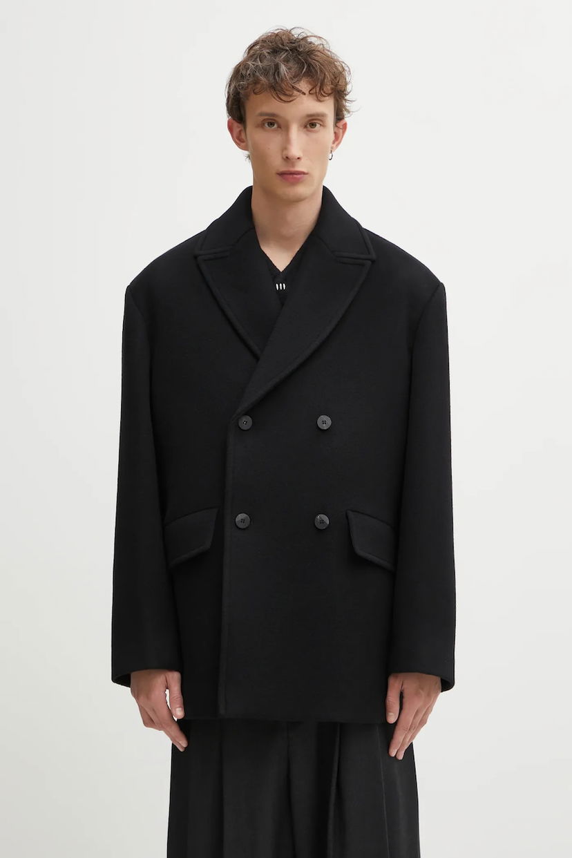 Палта ADER ERROR Ader Error Double-Breasted Wool Coat Черно | BO42FYCT0102BK