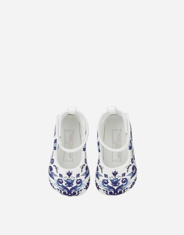 Кецове и обувки Dolce & Gabbana Lambskin Ballet Flats with Majolica Print First Steps (19-26) Многоцветен | DK0065AC513HA3OB, 3