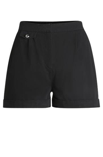 A-Line Peached Stretch Cotton Shorts