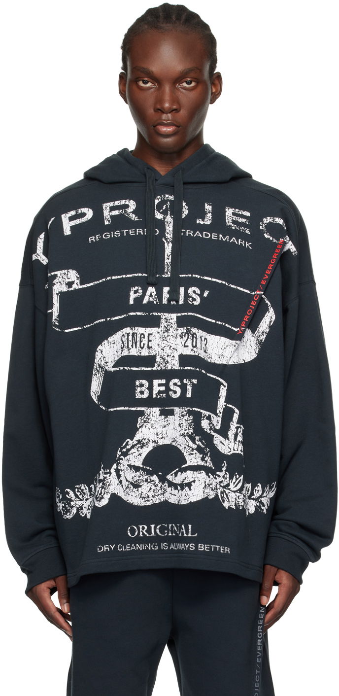 Суитчър Y/PROJECT 'Paris' Best' Pinched Logo Hoodie Черно | 204SH002