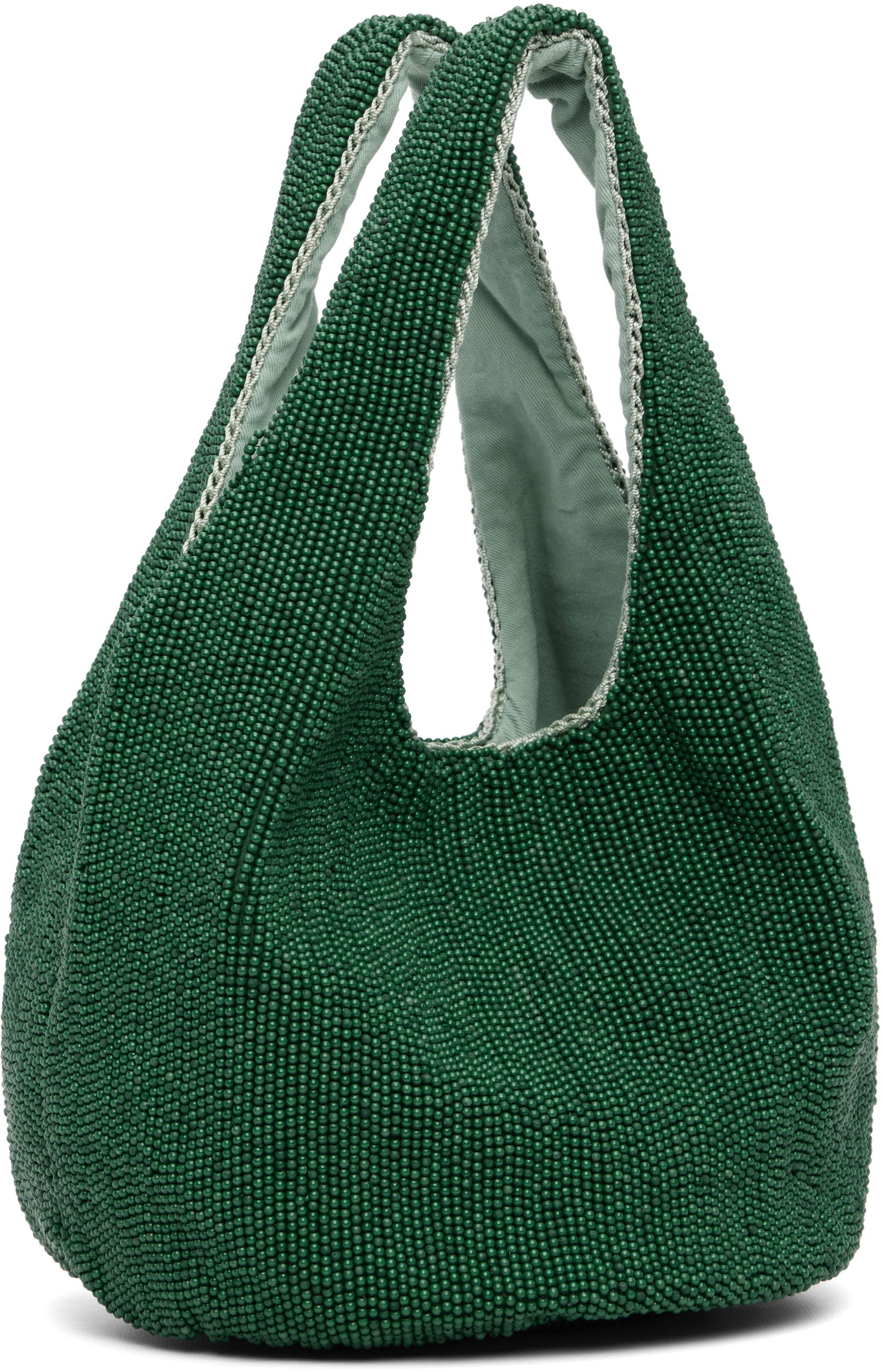 Голяма пазарска чанта JW Anderson Mini Beaded Shopper Tote Зелено | HB0744-FA0469, 1