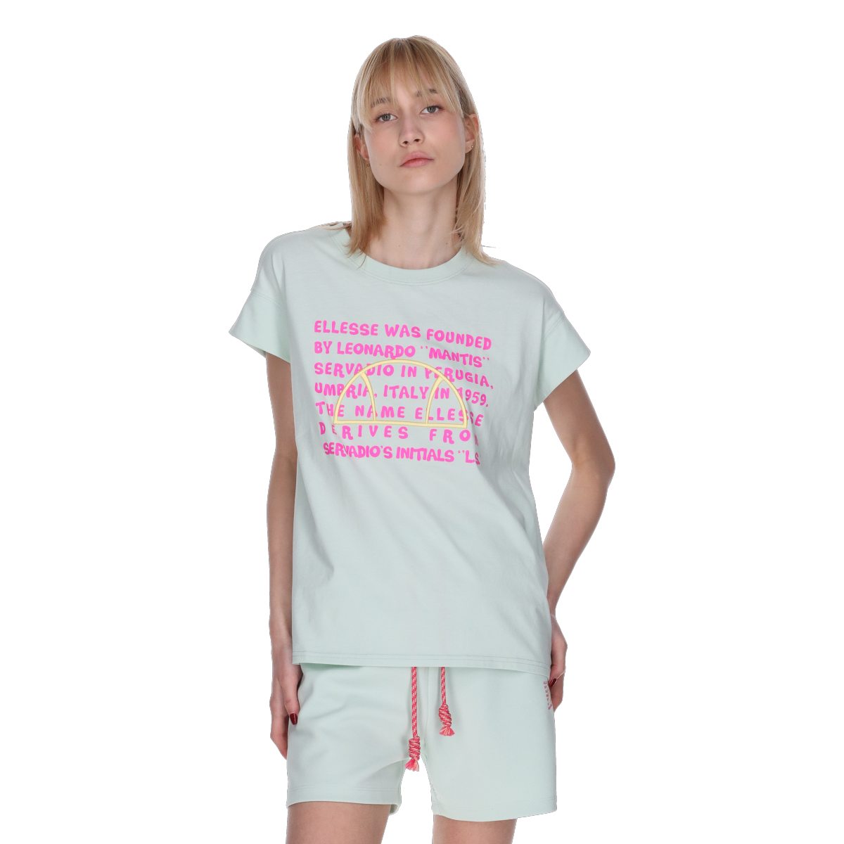 Комплект Ellesse Graphic T-Shirt and Drawstring Shorts Set Зелено | ELA251F802-64, 0