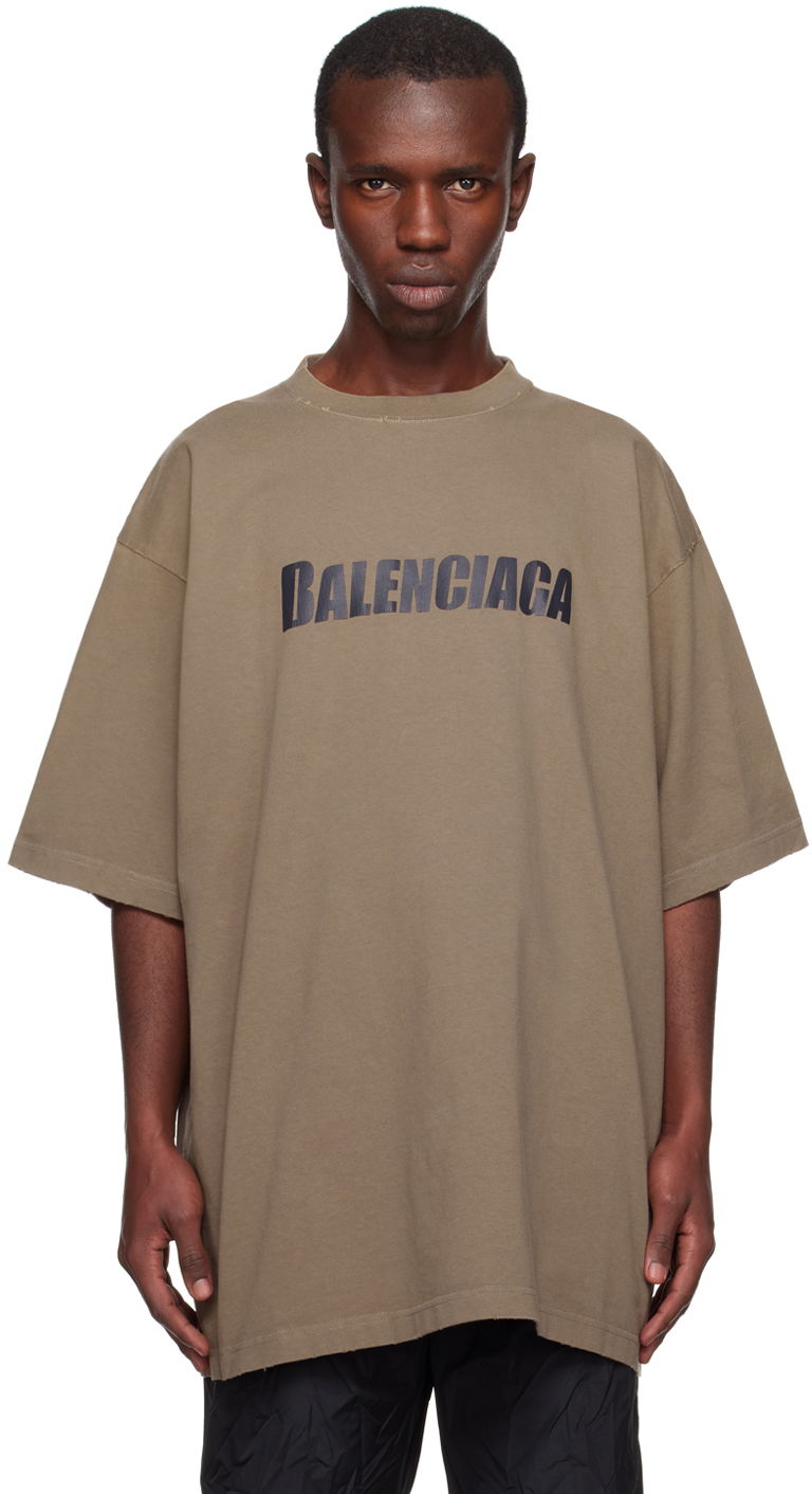 Тениска Balenciaga Boxy Кафяво | 651795-TNVL1-7761, 0