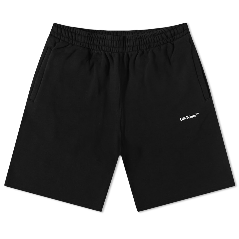 Къси панталони Off-White Diagonal Helvetica Sweatshort Черно | OMCI006C99FLE0011001, 0