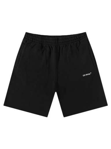 Къси панталони Off-White Diagonal Helvetica Sweatshort Черно | OMCI006C99FLE0011001