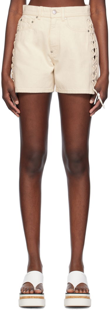 Къси панталони Stella McCartney Stella McCartney Lace-Up Denim Shorts Бежово | 6D02823SPH73, 0