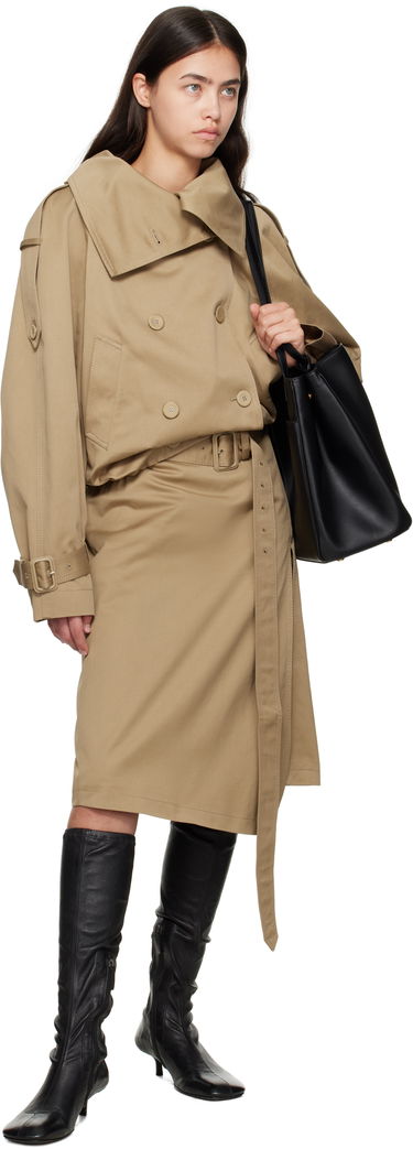 Пола Acne Studios Acne Studios Twill Midi Skirt with Belt Бежово | AF0557-, 3