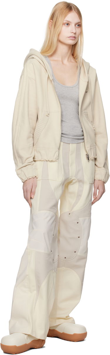 Суитчър Moncler Moncler Genius x Willow Smith Zip-Up Cotton Hoodie Бежово | J209T 8G00001 - 899WC, 3
