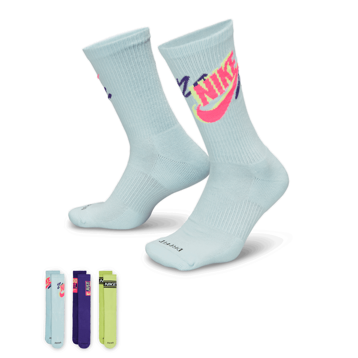 Чорапи Nike Everyday Plus Mid-Calf Socks (3 Pairs) Тюркоазено | HJ9339-903, 0