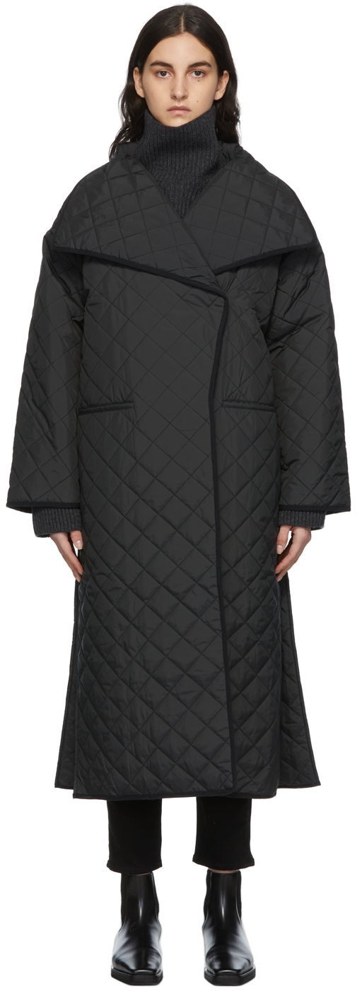 Пухо яке TOTEME TOTEME Quilted Wrap Coat Черно | 213-112-732, 0