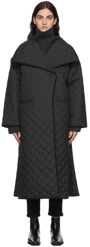 Пухо яке TOTEME TOTEME Quilted Wrap Coat Черно | 213-112-732, 0