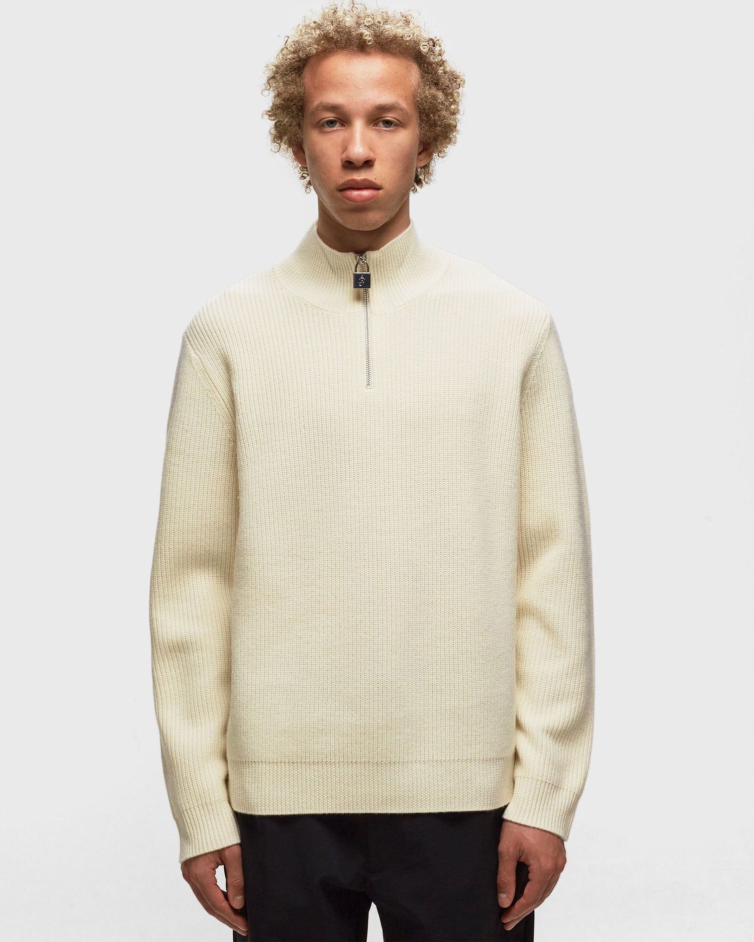 Пуловер JW Anderson PADLOCK PULLER HENLEY JUMPER Бежово | KW1030-YN0008-002, 1