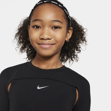 Съкратен топ Nike Dri-FIT Long Sleeve Crop Top Черно | FN9032-010, 2