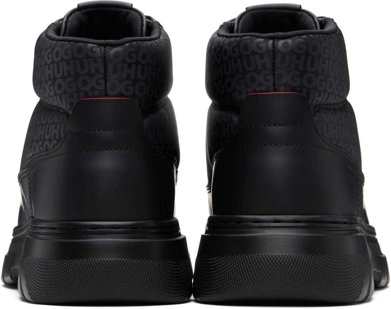 Кецове и обувки BOSS HUGO Printed-Logo Faux-Leather Boots Черно | 50552644, 1
