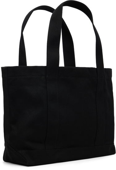 Голяма пазарска чанта We11done We11done Varsity Canvas Tote Черно | WD-AB2-25-481-U-BK, 2