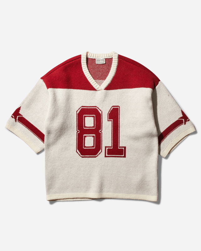 Football Jersey Sweater Petite Syrah / White