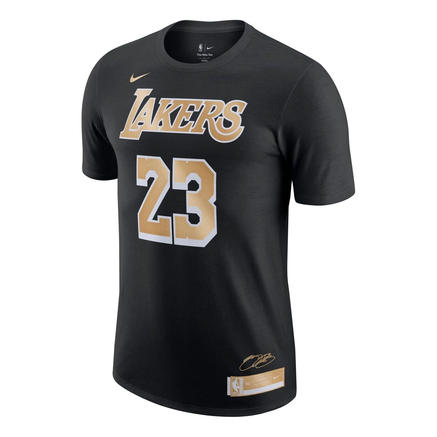 Тениска Nike NBA Los Angeles Lakers Lebron James 23 T-Shirt Черно | FV8846-010, 0