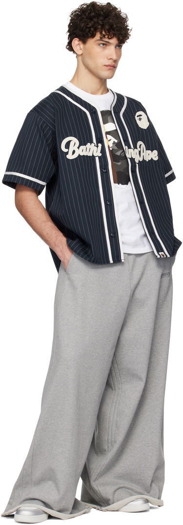 Фланелка BAPE Pinstripe Baseball Jersey Shirt Тъмно синьо | 001SRK801001M, 3