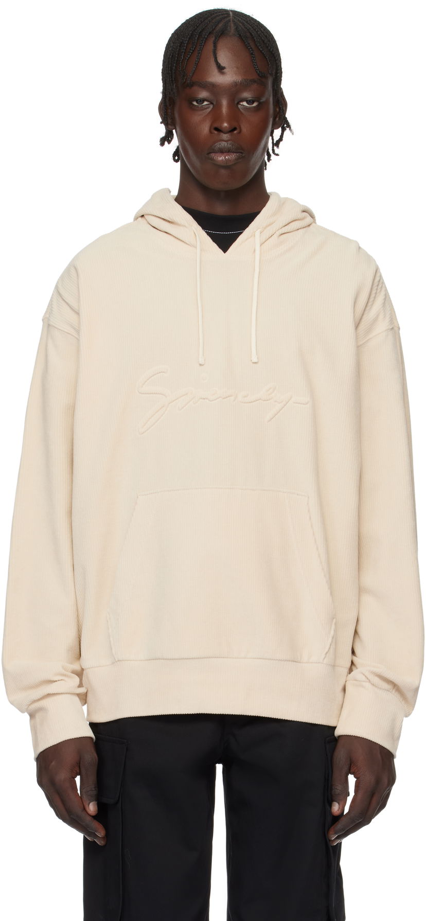 Суитчър Givenchy '' Embroidered Corduroy Hoodie Бежово | BMJ0LA316B267