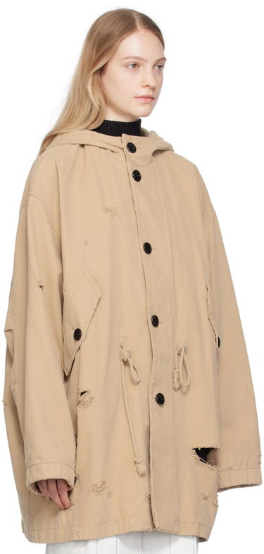 Парка We11done Distressed Hooded Coat Бежово | WD-JP3-23-153-U-BG, 1