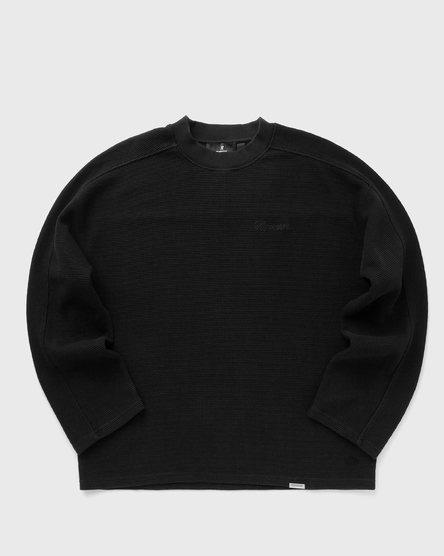 Тениска Represent Clo Men's Waffle Long Sleeve T-Shirt Черно | MLM41209-01, 0