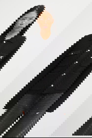 Пуловер Carhartt WIP Michigan Ribbed Knit Collared Wool Blend Sweater Черно | I035379.89XX, 0