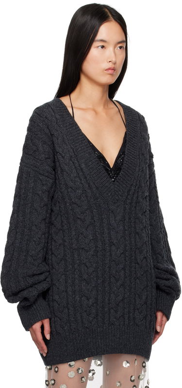 Пуловер Cecilie Bahnsen Alia V-Neck Knit Sweater Сиво | 3.24KNI51005 ALIA JUMPER, 1