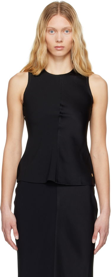 Потник AMI AMI Paris Sleeveless Peplum Tank Top Черно | FTP066.AC0014, 0