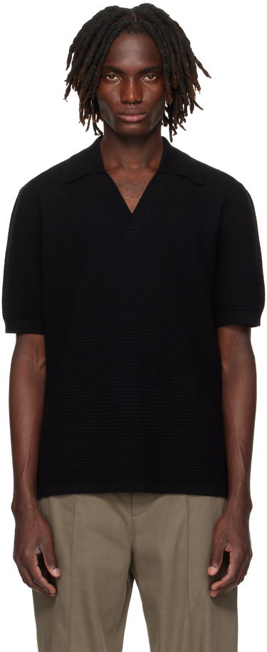 Поло тениска A.P.C. A.P.C. Livio Knit Polo Черно | COGDK-H23413, 0