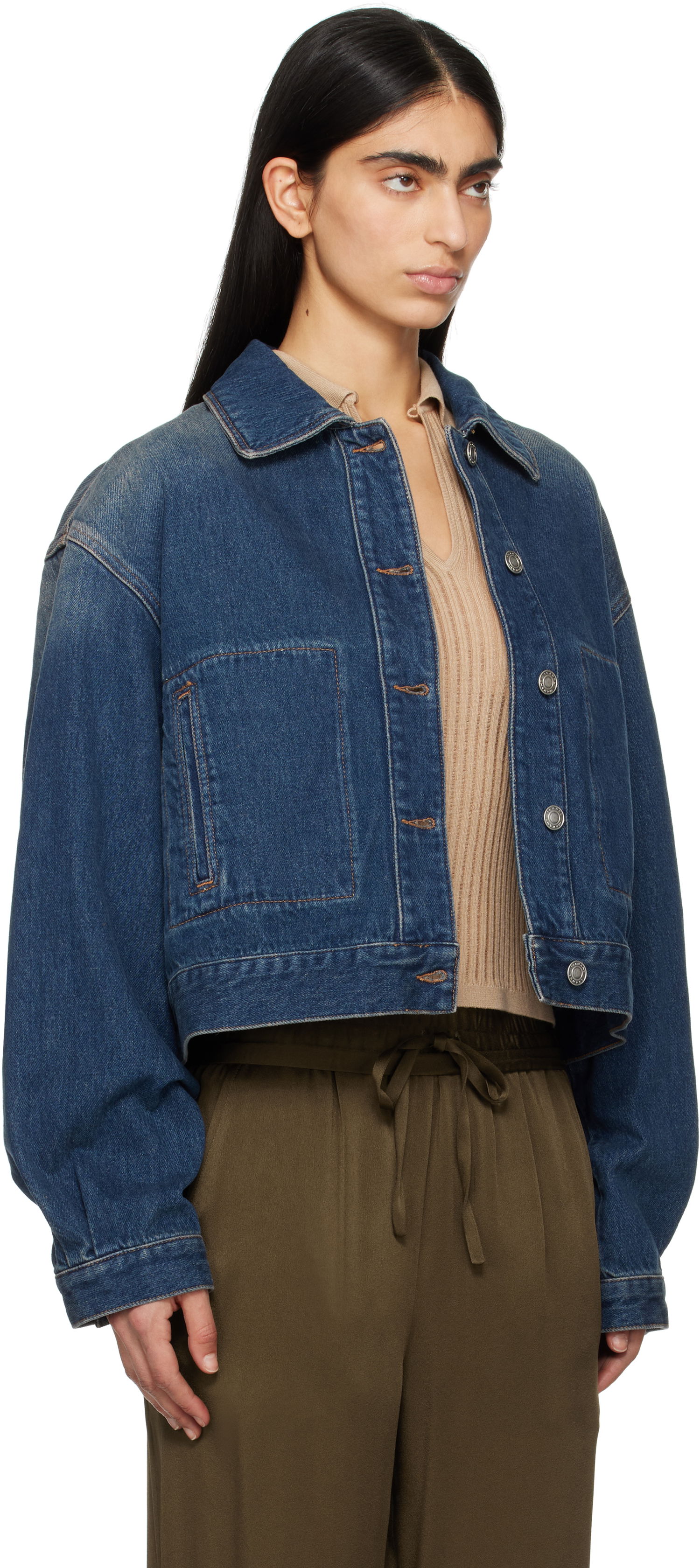 Яке ISABEL MARANT Isabel Marant Josephine Cropped Denim Jacket Синьо | VE0451FA-B1H04I, 1